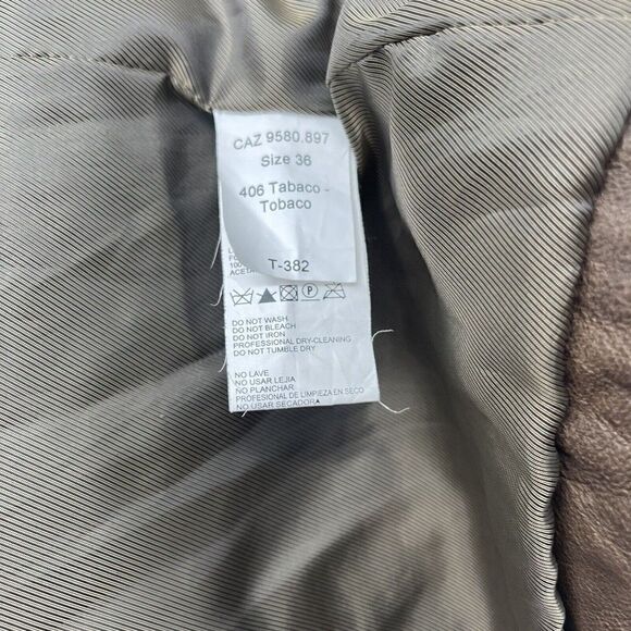 Hoss Intropia Designer LAMB LEATHER brown biker jacket EU 36 bomber - Picture 7 of 10